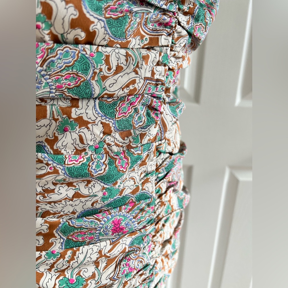 NWT Veronica Beard Lozano Floral Silk Ruched Minidress - Picture 8 of 9